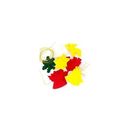 KIT GUIRLANDE DE NO?L FEUTRINE 3MM - 24 PCS - 4 COLORIS ASSORTIS