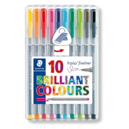 TRIPLUS FINELINER 334 10 FEUTRES ASSORTIS