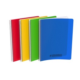 CAHIER PP ASSORTIS 21X29,7 100P 5X5 90G RELIURE INTÉGRALE