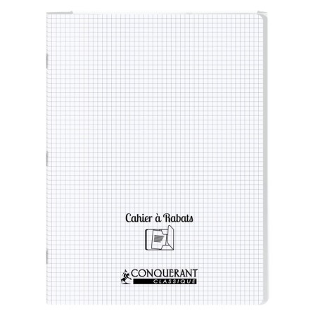 CAHIER À RABAT INCOLORE 24X32 96P 5X5