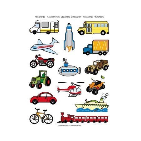 GOMMETTES THEMATIQUES  "LES TRANSPORTS" (180) 12Fass