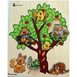 PUZZLE BOIS l'ARBRE DES ANIMAUX 24x30cm