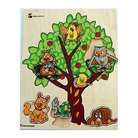 PUZZLE BOIS l'ARBRE DES ANIMAUX 24x30cm