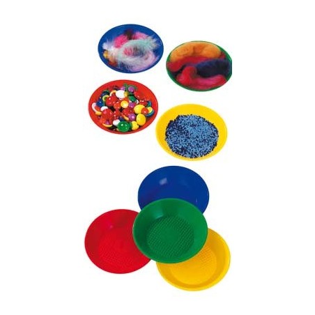 ASSIETTES DE TRI en plastique fond picots diam 18cm 4 ass