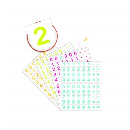 264 GOMMETTES CHIFFRES 4 PLANCHES 21X16CM