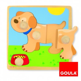 PUZZLE A BOUTONS CHIEN - 4 PIECES GOULA