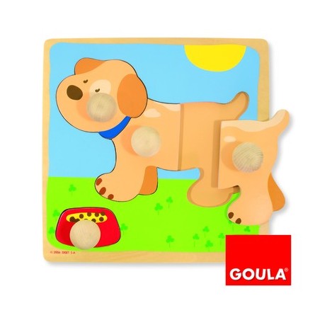 PUZZLE A BOUTONS CHIEN - 4 PIECES GOULA