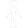 SET DE 2 FORMES GEANTES A DECORER, SILHOUETTE ENFANT GAMME BLANCHE CARTON