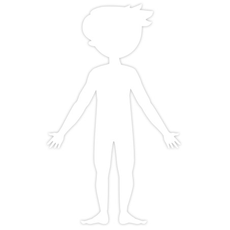SET DE 2 FORMES GEANTES A DECORER, SILHOUETTE ENFANT GAMME BLANCHE CARTON