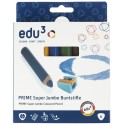 EDU3 PRIME SUPER JUMBO ÉTUI 6 CRAYONS COULEURS ASSORTIS