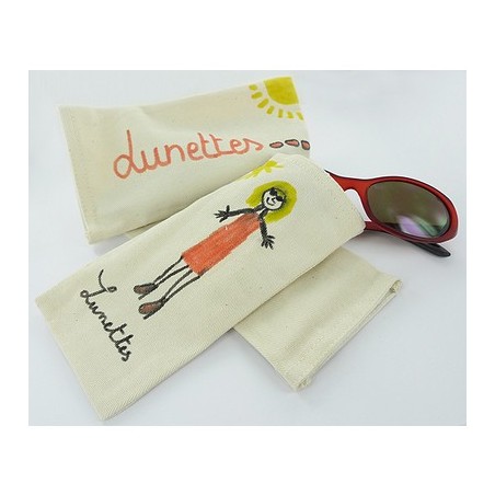 LOT DE 10 ETUIS A LUNETTES COTON ECRU