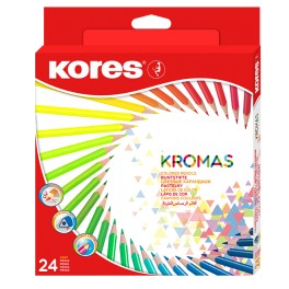 KORES KROMAS ÉTUI 24 CRAYONS COULEURS ASSORTIS