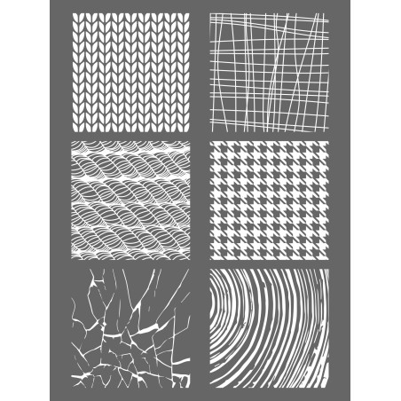POCHOIR PATE POLYMERE LOT DE 4 HINDOU/ETHNIQUE/MATIERE/GEOMETRIE