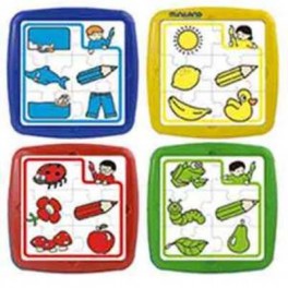 PUZZLES SILHOUETTE COULEURS 6 Pièces plastique souple