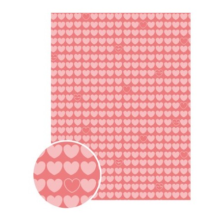 PQT 10 FEUILLLES GLUEPATCH CŒURS ROSE 30X40MM
