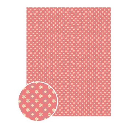 PQT 10 FEUILLLES GLUEPATCH FLEUR ROSE 30X40MM