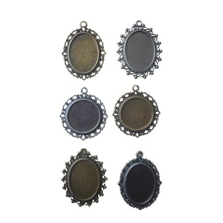 LOT DE 6 CHARMS METAL 35MM