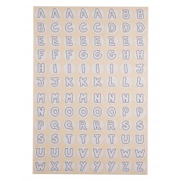 384 GOMMETTES ALPHABET MAJUSCULES COLORIABLE