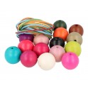 50 PERLES BOIS RONDES 30MM COLORIS ASSORTIS