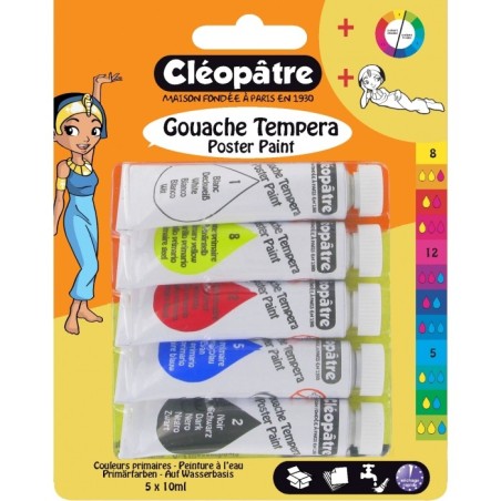 CLÉOPATRE 5 TUBES GOUACHE 10 ML