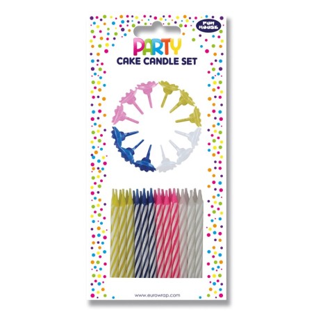 24 BOUGIES POUR GATEAU COLORIS ASSORTIS