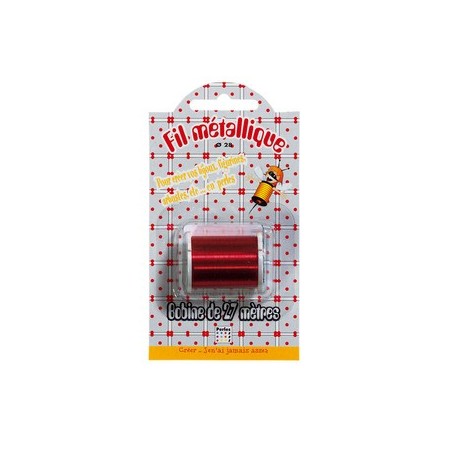 FIL METAL ROUGE BOBINE 27m diam 0.28mm
