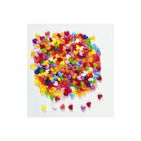 PERLES PLASTIQUE COEURS 200 perles