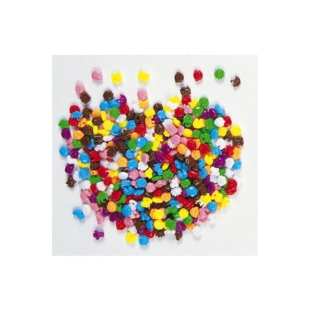 PERLES PLASTIQUE ASSORTIES 500 perles