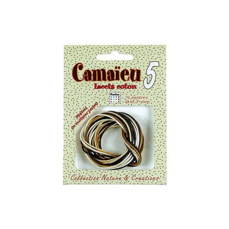 COTON NATUREL CAMAIEU 5 LACETS diam0.7mm 5m