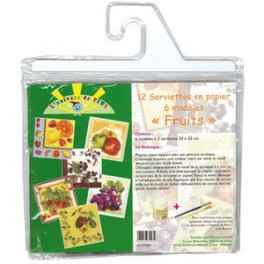 SERVIETTES PAP 33x33cm ASS pqt 12 FRUITS