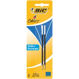 BIC 4 COULEURS 2 RECHARGES BLEU