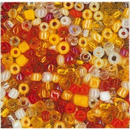 PERLES ROCAILLES SACHET 500g jaune/orange