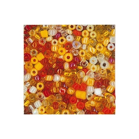 PERLES ROCAILLES SACHET 500g jaune/orange