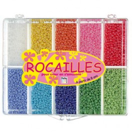 PERLES ROCAILLES ASS. NACREES COFFRET 225g