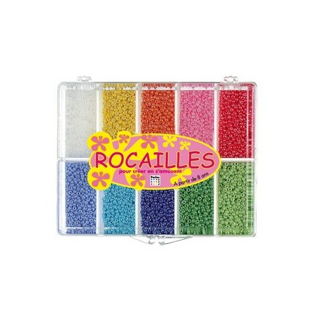 PERLES ROCAILLES ASS. NACREES COFFRET 225g