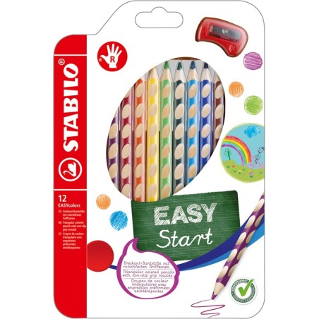 EASYCOLORS 12 CRAYON COULEURS DROITIER