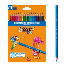 TROPICOLORS 18 CRAYONS COULEURS COLORIS ASSORTIS