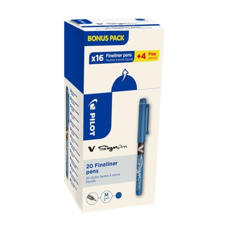 V SIGN-PEN VALUE PACK 16+4 FEUTRE ECRITURE BLEU