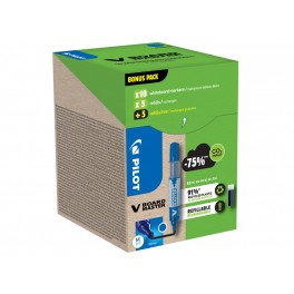 V-BOARD MASTER GREEN PACK 10 MARQUEURS OGIVE MOYENNE + 10 RECHARGES BLEU
