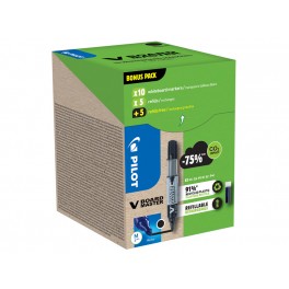 V-BOARD MASTER GREEN PACK 10 MARQUEURS OGIVE MOYENNE + 10 RECHARGES NOIR
