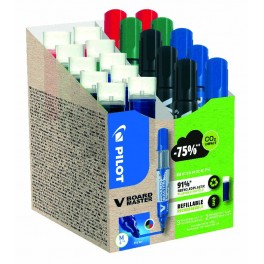 V-BOARD MASTER GREEN PACK 10 MARQUEURS OGIVE MOYENNE + 10 RECHARGES COLORIS ASSORTIS