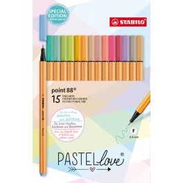 POINT 88 15 FEUTRES COLORIS PASTELS ASSORTIS 