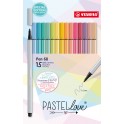 PEN 68 15 FEUTRES COLORIS PASTELS ASSORTIS