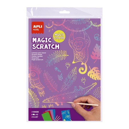 8 CARTES A GRATTER A4 COLORIS ASSORTIS