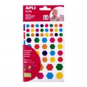 624 GOMMETTES HEXAGONALES TAILLES ET COLORIS ASSORTIS