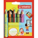 WOODY DUO 5 CRAYONS COLORIS ASSORTIS