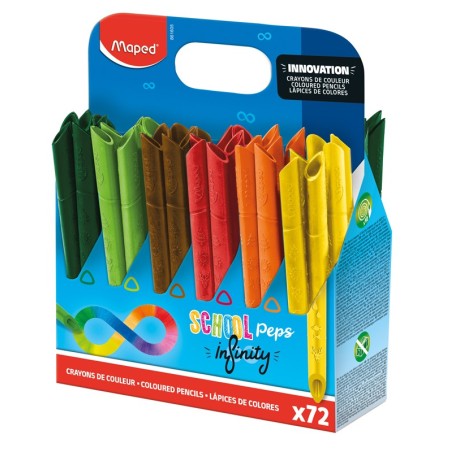SCHOOL'PEPS INFINITY POT DE 72 CRAYONS DE COULEURS ASSORTIS