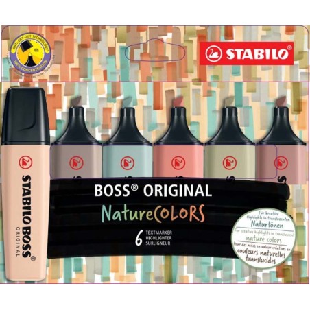 BOSS ORIGINAL 6 SURLIGNEURS COLORIS NATURE