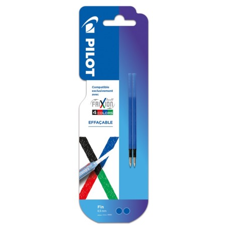 2 RECHARGES FRIXION 4 COULEURS COLORIS BLEU