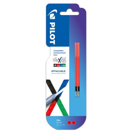 2 RECHARGES FRIXION 4 COULEURS COLORIS ROUGE
